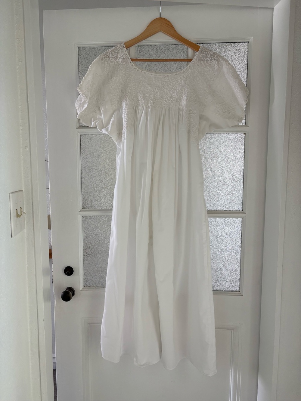 Huipil White Embroidery Dress